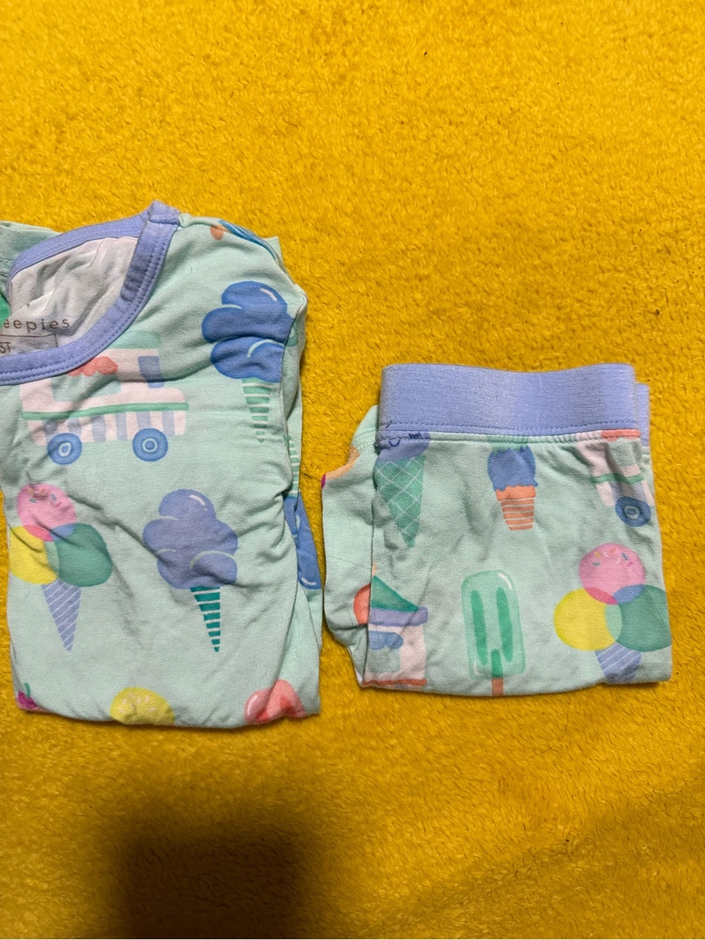 Little Sleepies Mint Ice Cream & Popsicle Pajamas with Lavender Trim